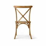 Rückansicht Crossback Stuhl hellbraun aus Holz kaufen für Gastronomie und Eventeinsatz