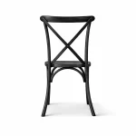 Rückansicht Crossback Stuhl schwarz aus Holz kaufen für Gastronomie und Events