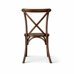 Rückansicht Crossback Stuhl nussbraun aus Holz kaufen für Gastronomie und Events