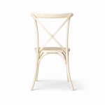 Rückansicht Crossback Stuhl lemonweiß Massivholz kaufen für Hochzeit, Gastronomie und Events