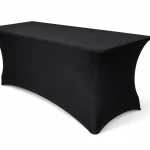 Eckige Stretch Tischdecke schwarz kaufen für Banketttische, Event und Gastronomie