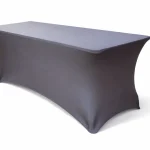 Eckige Stretch Tischdecke grau kaufen für Banketttische, Event und Gastronomie