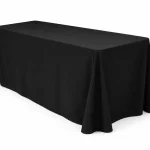 Eckige bodenlange Tischdecke schwarz kaufen für Banketttische, Event und Gastronomie
