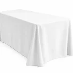 Eckige bodenlange Tischdecke weiß kaufen für Banketttische, Hochzeit und Gastronomie