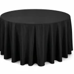 Runde bodenlange Tischdecke schwarz kaufen für Banketttische, Hochzeit und Gastronomie