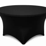 Stretch Tischdecke rund schwarz kaufen – Husse für Banketttische & Events