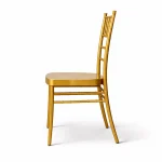 Seitenansicht Chiavari Stuhl gold aus Kunststoff kaufen für Hochzeit, Bankett und Events
