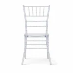 Rückansicht transparenter Chiavari Stuhl aus Kunststoff kaufen für Hochzeit und Events