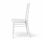 Seitenansicht Chiavari Stuhl weiß aus Kunststoff kaufen für Hochzeit, Bankett und Events