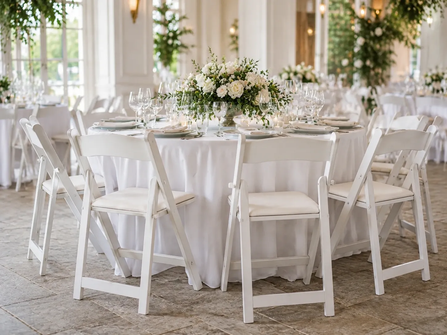 Tischdecken Hussen und Stuhlpolster für Hochzeit Event Gastronomie und Bankett