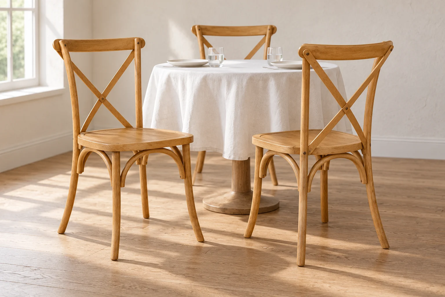 Crossback Stuhl Hellbraun – Anwendungsbeispiel