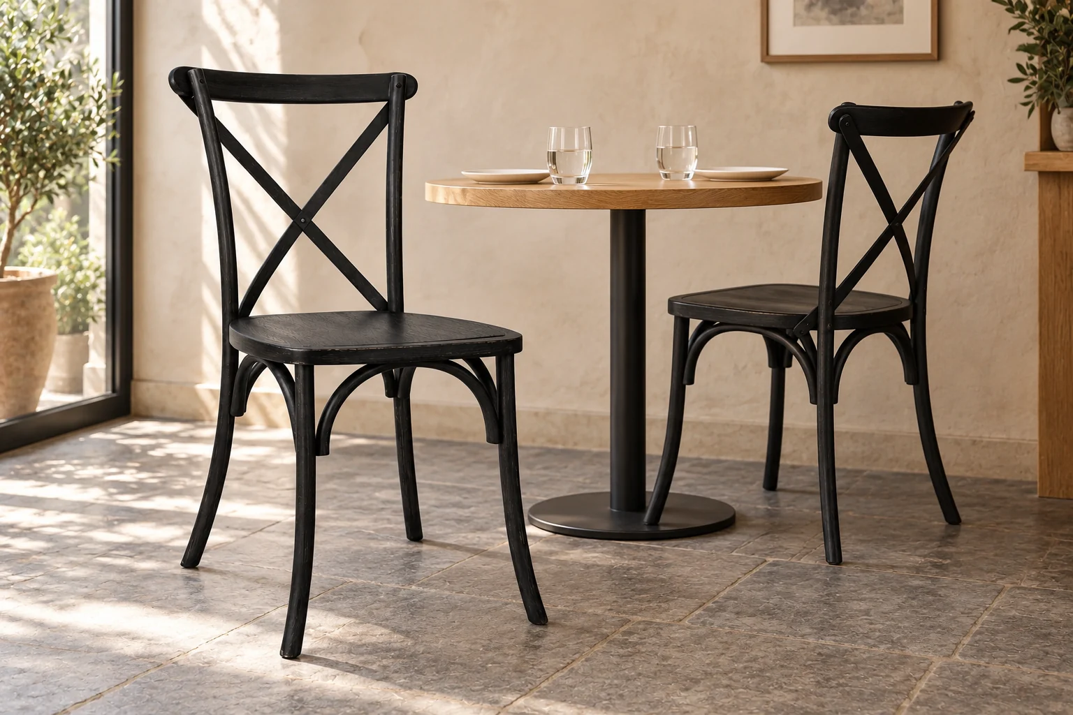 Crossback Stuhl Schwarz – Anwendungsbeispiel
